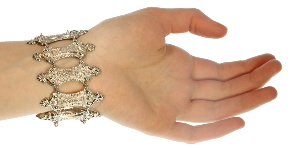 Antique Early Victorian French Silver Bracelet