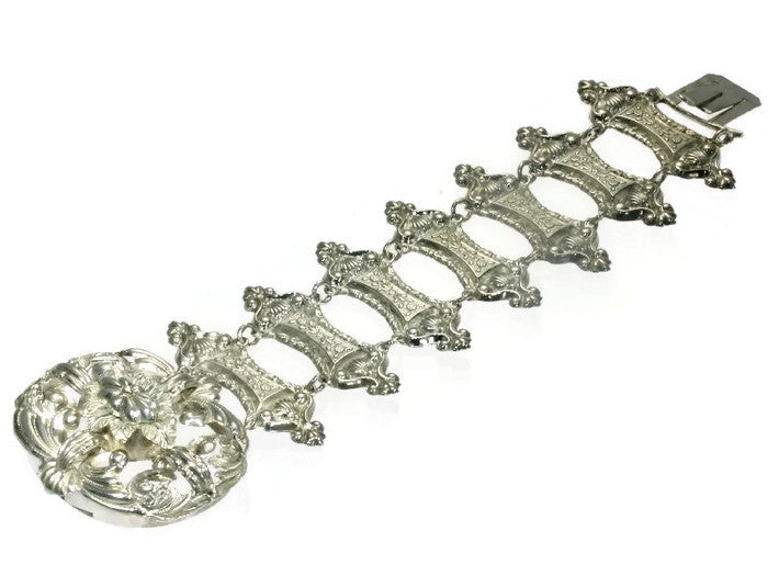 Antique Early Victorian French Silver Bracelet