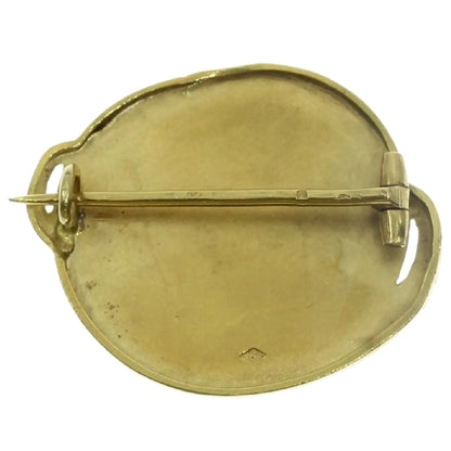 Antique Art Nouveau Diamond Set 18ct Yellow Gold Brooch