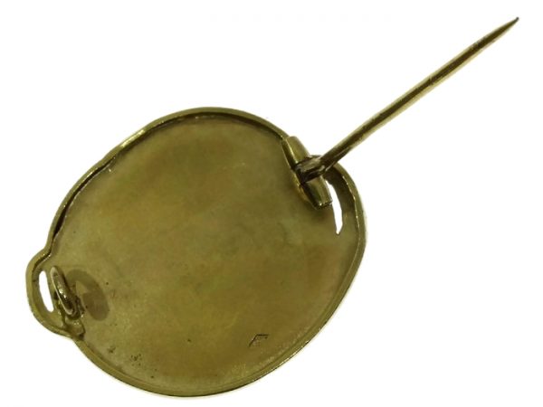 Antique Art Nouveau Diamond Set 18ct Yellow Gold Brooch