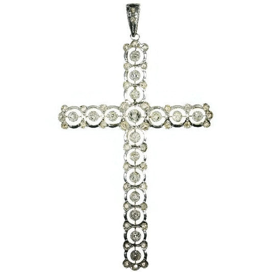 Antique Belle Epoque Diamond Cross Pendant