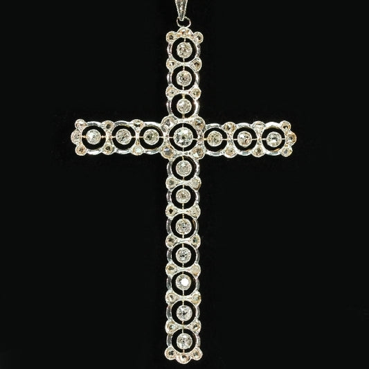 Antique Belle Epoque Diamond Cross Pendant