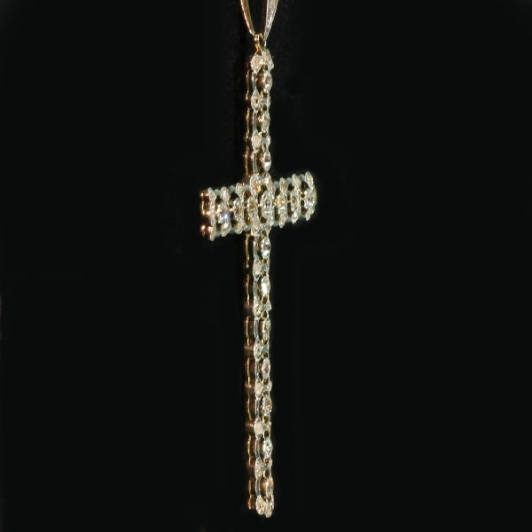 Antique Belle Epoque Diamond Cross Pendant