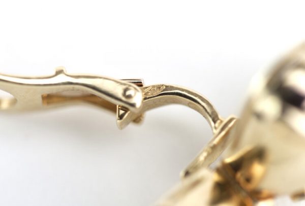 Vintage Bvlgari 18ct Yellow Gold and Diamond Clip On Earrings, Bulgari 18ct gold earrings with diamond accents, Circa 1990's