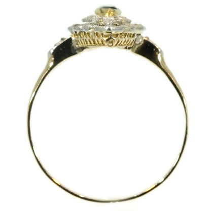 Antique Belle Epoque Diamond and Sapphire Engagement Ring