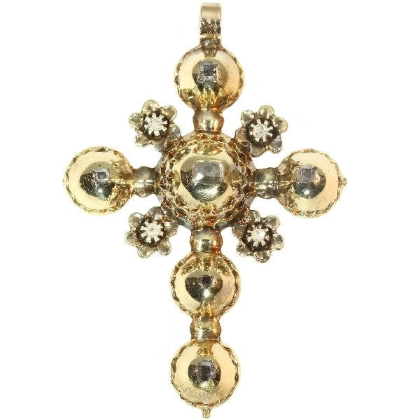 Antique Georgian 18ct Gold Diamond Cross Pendant
