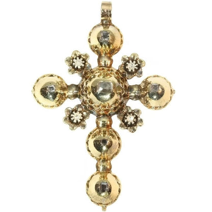 Antique Georgian 18ct Gold Diamond Cross Pendant