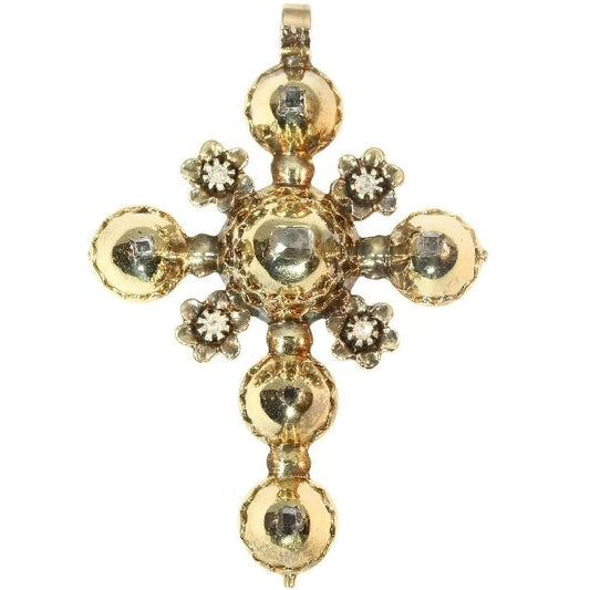 Antique Georgian 18ct Gold Diamond Cross Pendant