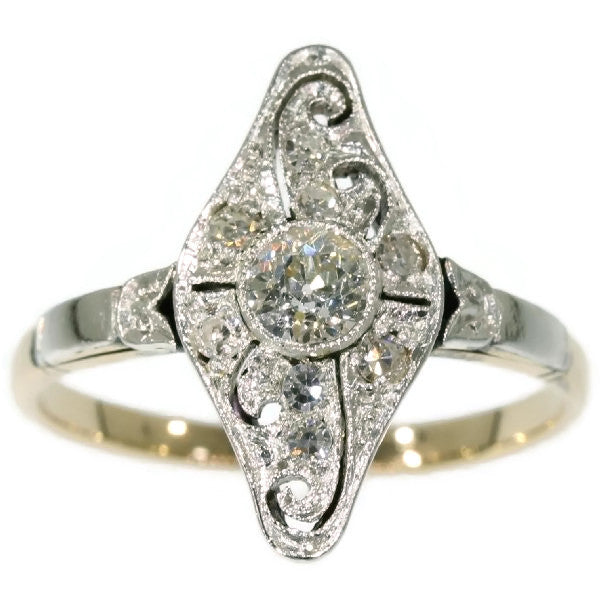 Antique Art Deco Old European Cut Diamond Engagement Ring, 1920s