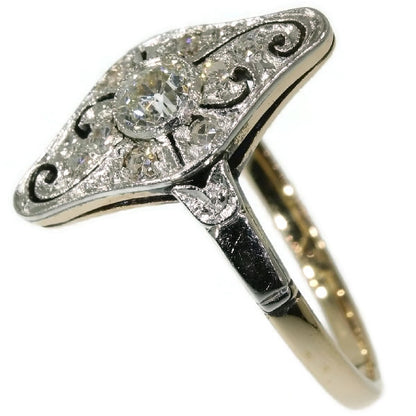 Antique Art Deco Old European Cut Diamond Engagement Ring, 1920s