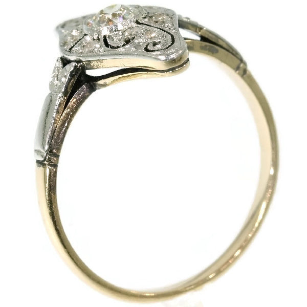 Antique Art Deco Old European Cut Diamond Engagement Ring, 1920s