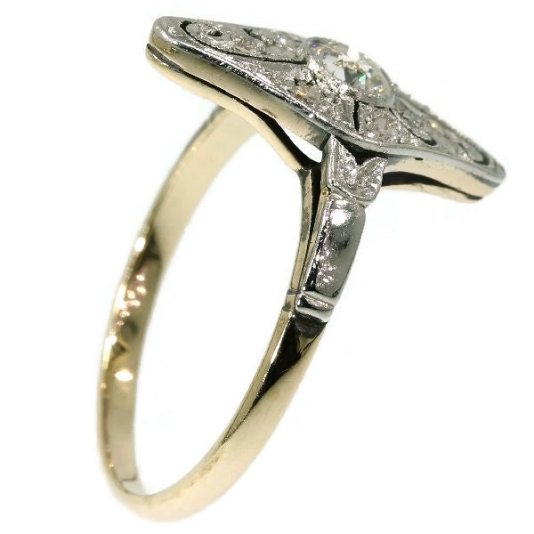 Antique Art Deco Old European Cut Diamond Engagement Ring, 1920s