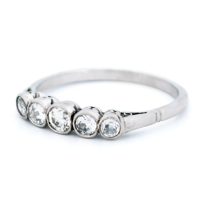 A five stone diamond ring in platinum