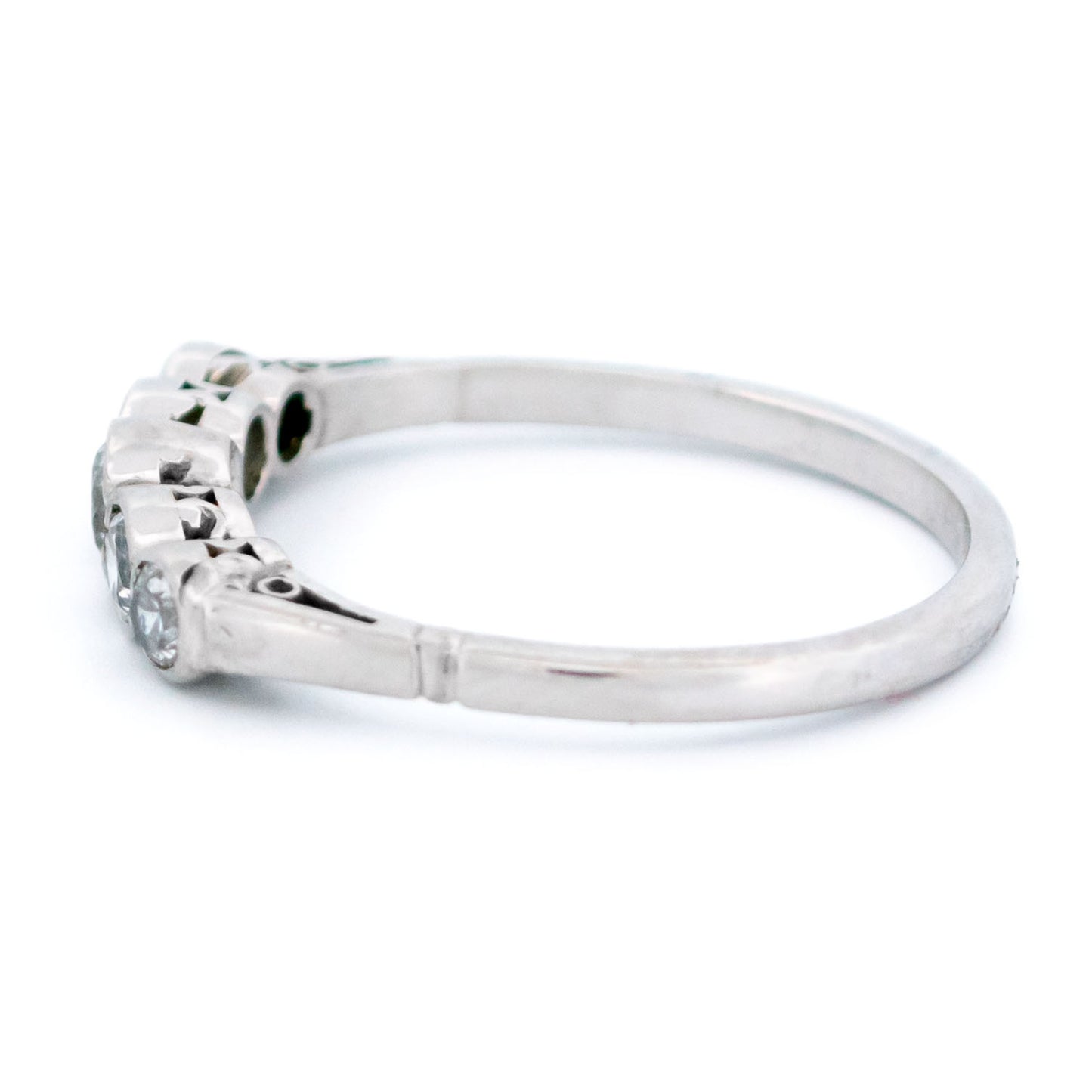 A five stone diamond ring in platinum