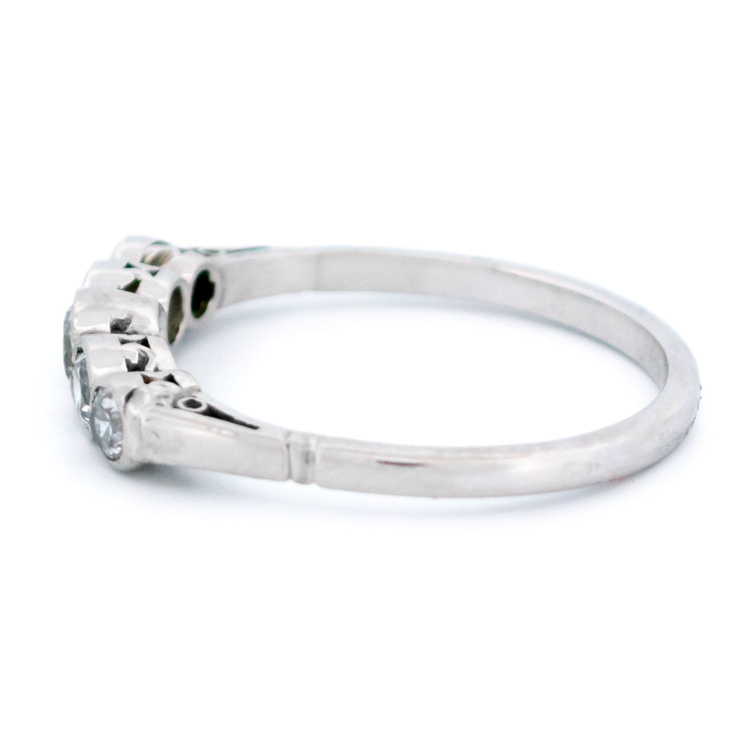 A five stone diamond ring in platinum