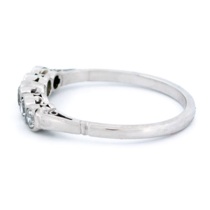 A five stone diamond ring in platinum