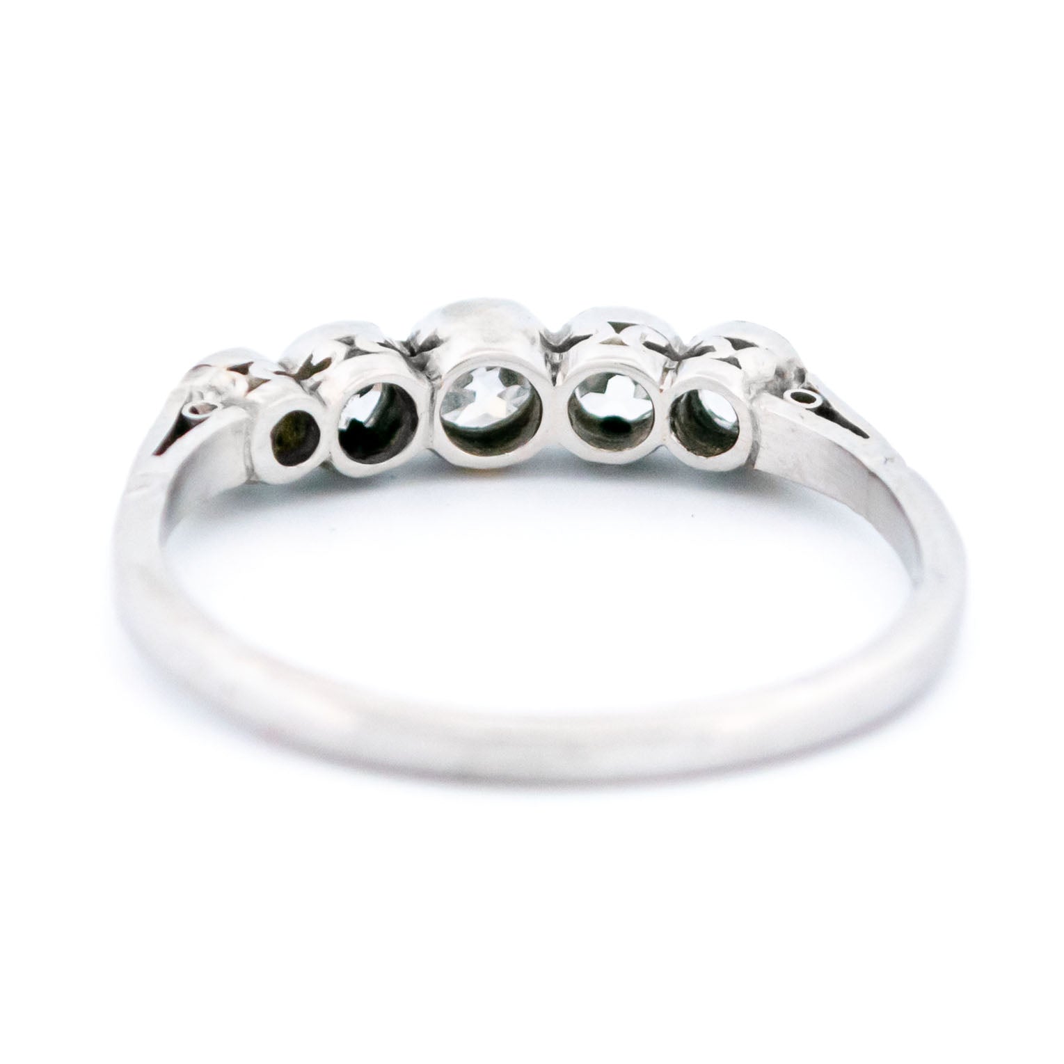 A five stone diamond ring in platinum