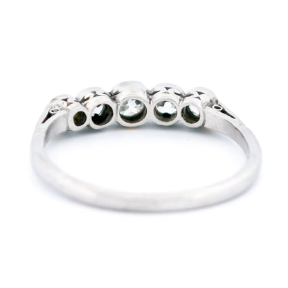 A five stone diamond ring in platinum
