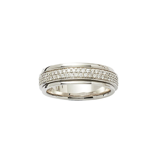 Contemporary Diamond Spin Eternity Ring In White Gold