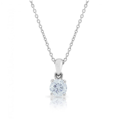Single Stone 0.40ct Diamond Solitaire Pendant in 18ct White Gold