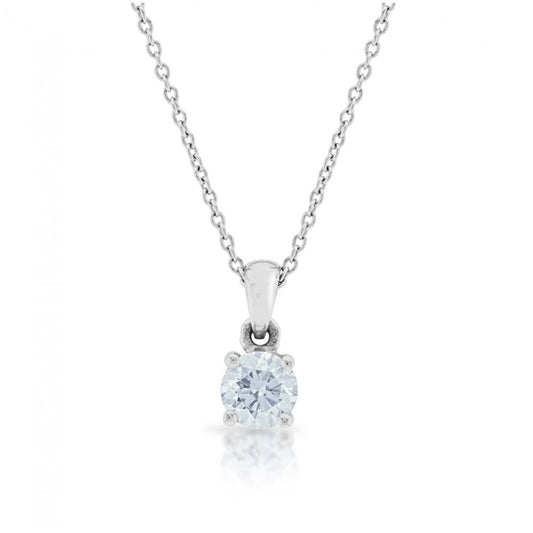 Single Stone 0.40ct Diamond Solitaire Pendant in 18ct White Gold