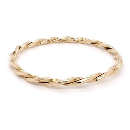Heav9ct Yellow Gold Heavy Double Twist Bangle Bracelety Double Twist Bangle in 9ct Yellow Gold; A 9ct yellow gold heavy connected double strand bangle of twisted design, 28 grams
