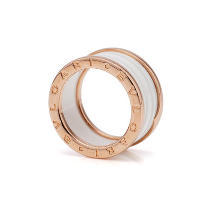 Bvlgari B Zero 1 White Ceramic Ring in 18ct Rose Gold