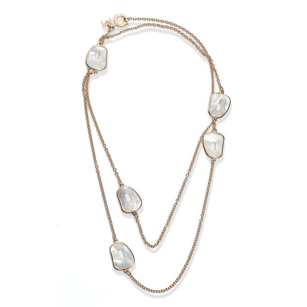 Mattioli 18ct Rose Gold and Mother Of Pearl Puzzle Chanel Necklace