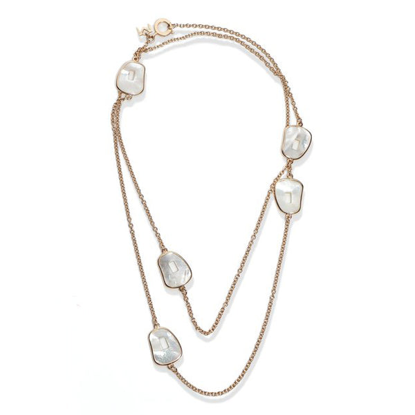 Mattioli 18ct Rose Gold and Mother Of Pearl Puzzle Chanel Necklace