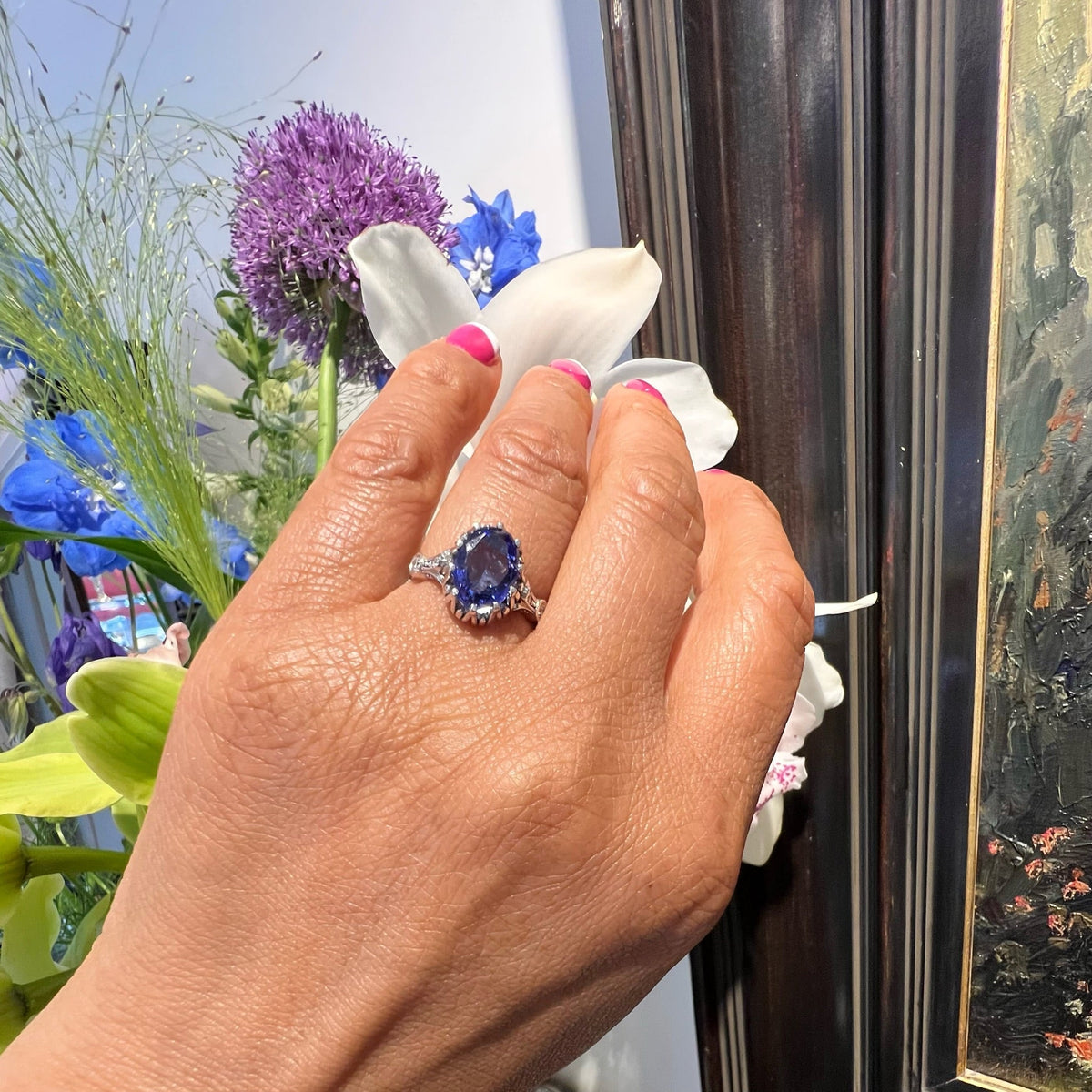 Diamond Tanzanite 14ct Solitaire Ring