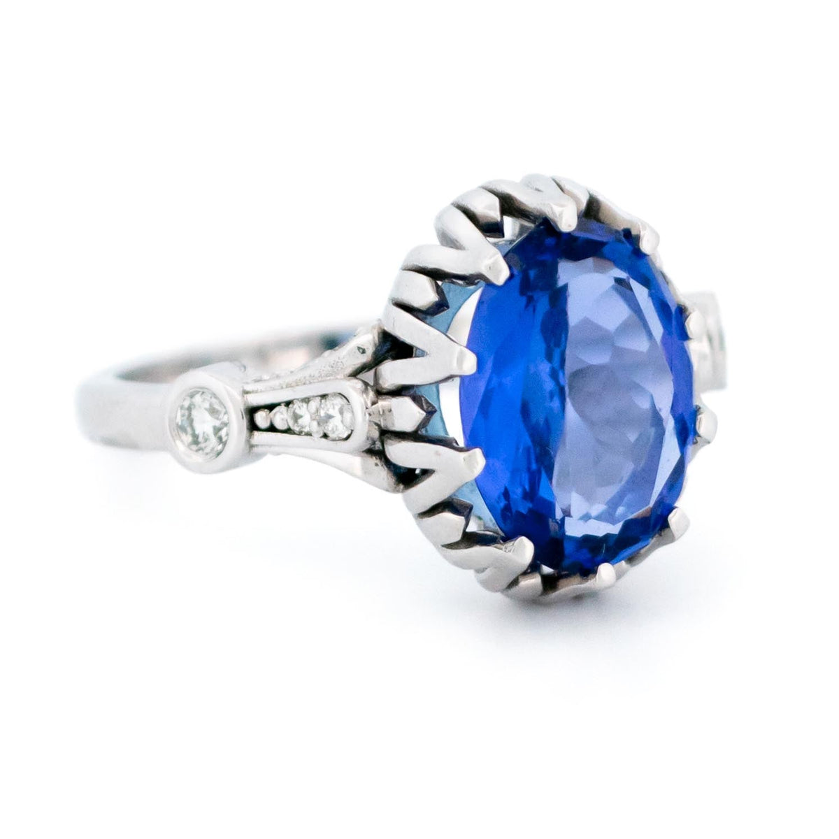 Diamond Tanzanite 14ct Solitaire Ring