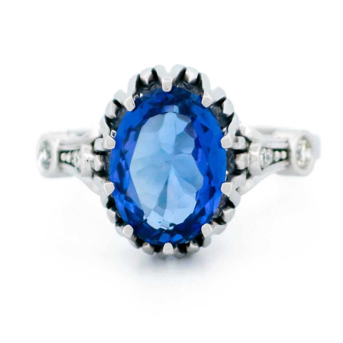 Diamond Tanzanite 14ct Solitaire Ring
