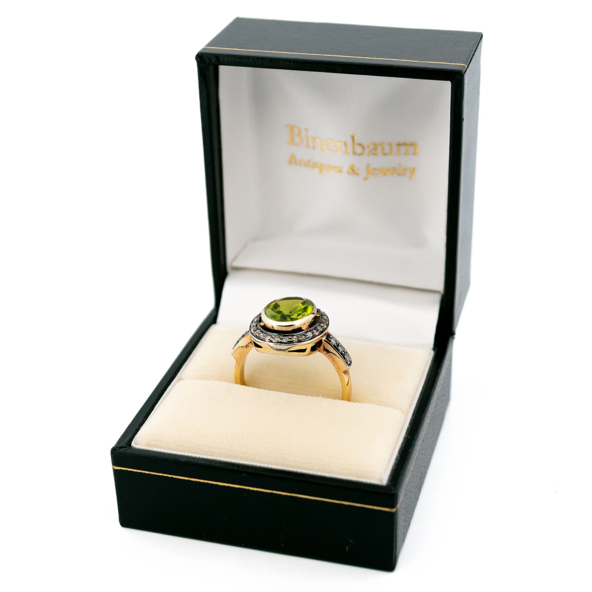 Diamond Peridot 14k Silver Cluster Ring 14610-8379