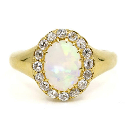 Antique Victorian Opal and Diamond Ring