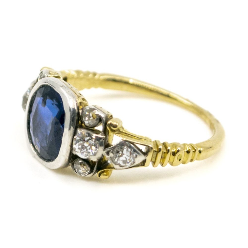 Antique Sapphire and Diamond Ring