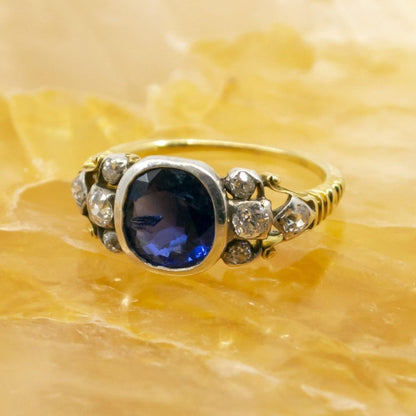 Antique Sapphire and Diamond Ring