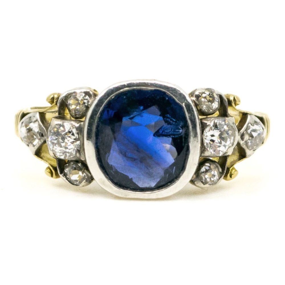 Antique Sapphire and Diamond Ring