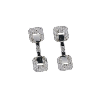 Vintage Italian 18 Carat White Gold Textured Cufflinks, Circa 1960