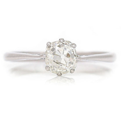 Antique Edwardian 0.95ct Old Cut Diamond Solitaire Engagement Ring