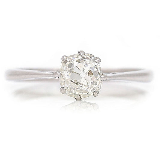 Antique Edwardian 0.95ct Old Cut Diamond Solitaire Engagement Ring