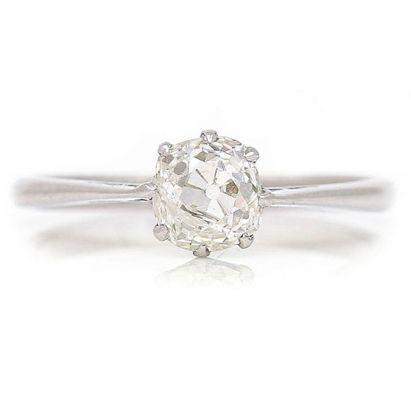 Antique Edwardian 0.95ct Old Cut Diamond Solitaire Engagement Ring