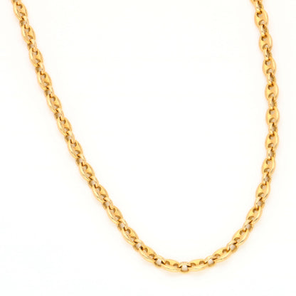 A yellow gold mariner link chain necklace