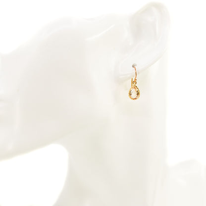 Contemporary 14 Carat Yellow Gold Morganite Drop Earrings