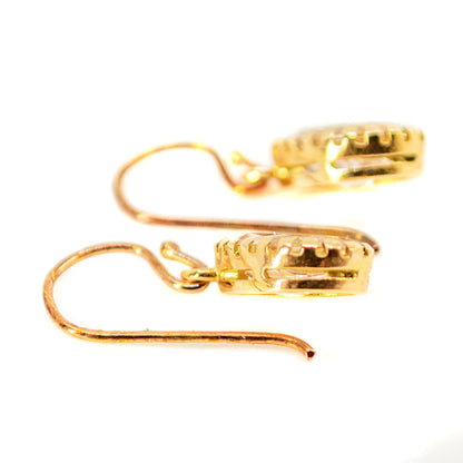 Contemporary 14 Carat Yellow Gold Morganite Drop Earrings