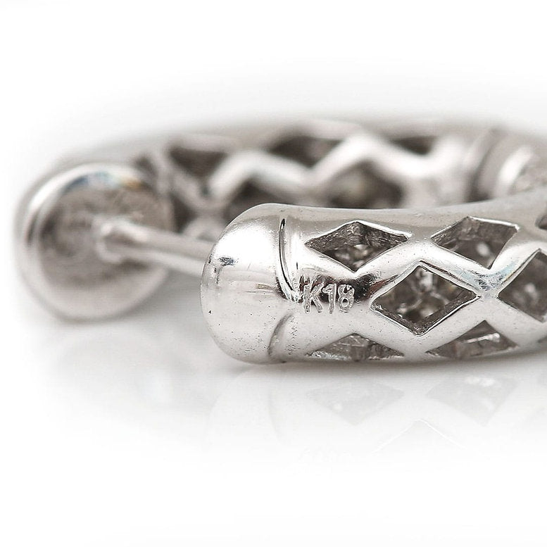 1.3ct Diamond Huggie Hoop Earrings in 18ct White Gold