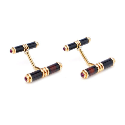 Tiffany and Co Tigers Eye and Ruby Cufflinks