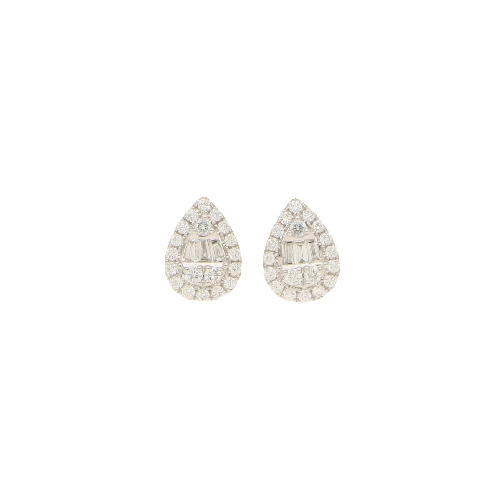 0.57ct Illusion Set Pear Shaped Diamond Cluster Stud Earrings