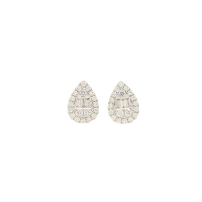 0.57ct Illusion Set Pear Shaped Diamond Cluster Stud Earrings