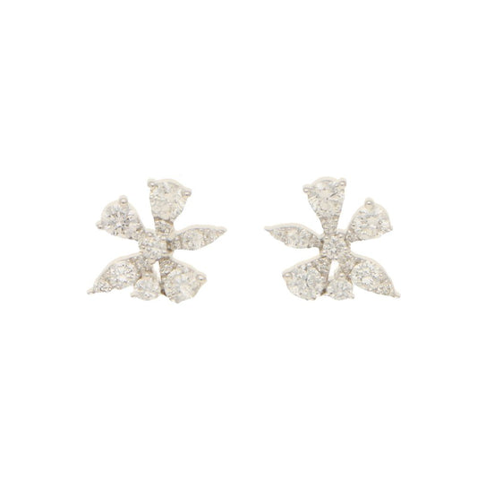 0.57ct Diamond Flower Cluster Stud Earrings in 18ct white gold