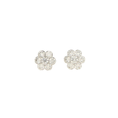 0.48ct Diamond Floral Cluster Stud Earrings in 18ct White Gold